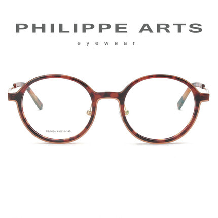 필립아츠 안경테 SB9026-C2 가벼운 동글이 뿔테 안경