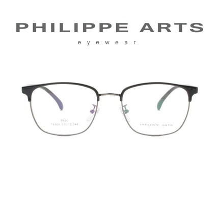 필립아츠 명품 안경테 T6569-C1 가벼운 데일리 하금테 사각 남자 여자 패션 안경