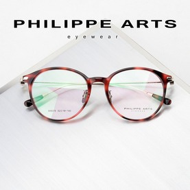 필립아츠 안경테 MI6078-C02 남자 여자 동그란 호피 뿔테 가벼운 패션 핸드메이드 안경