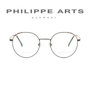 필립아츠 안경테 386 C4 1 동글이 포인트 메탈테 가벼운 안경