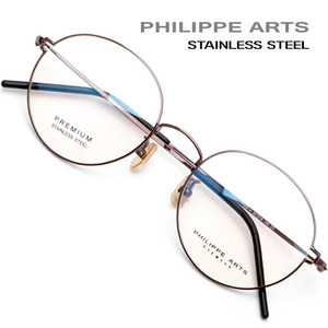 필립아츠 국산 안경테 PA8014 C3 스테인리스 초경량 8g 얇은테 라운드 안경 고탄성