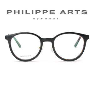필립아츠 안경테 SB9022 C1 동그란 검정 뿔테 가벼운 안경