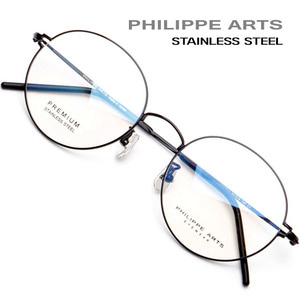 필립아츠 국산 안경테 PA8014 C1 스테인리스 초경량 8g 얇은테 동글이 안경 고탄성